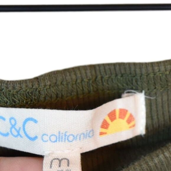 C&C California Womens M Olive Green Cargo Jogger Pants High Waist Utility Pocket - Picture 4 of 7